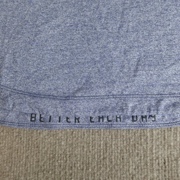 Lululemon Shirt Medium Blue Heather Solid Raglan License to Train - Picture 7 of 7
